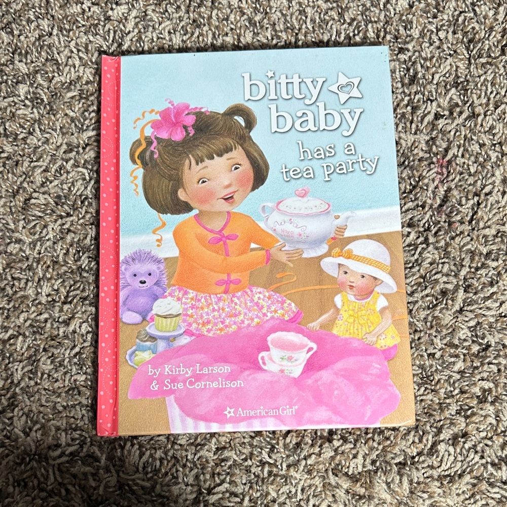American Girl Bitty Baby Tea Party Book - Pink and Purple